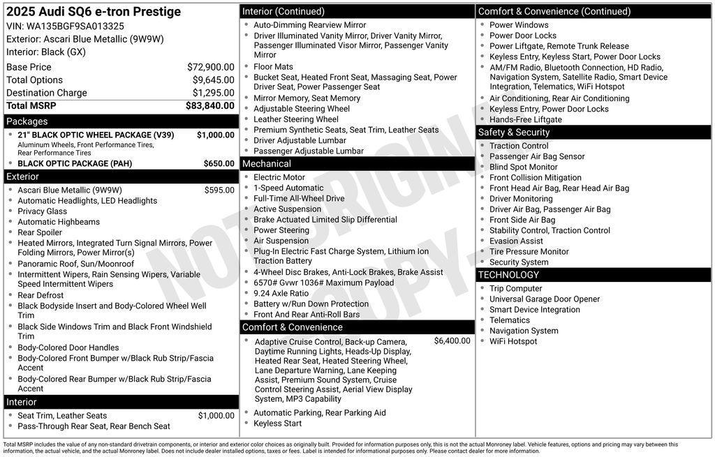 used 2025 Audi SQ6 e-tron car, priced at $61,999