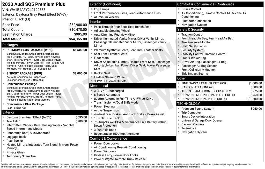 used 2020 Audi SQ5 car, priced at $26,999