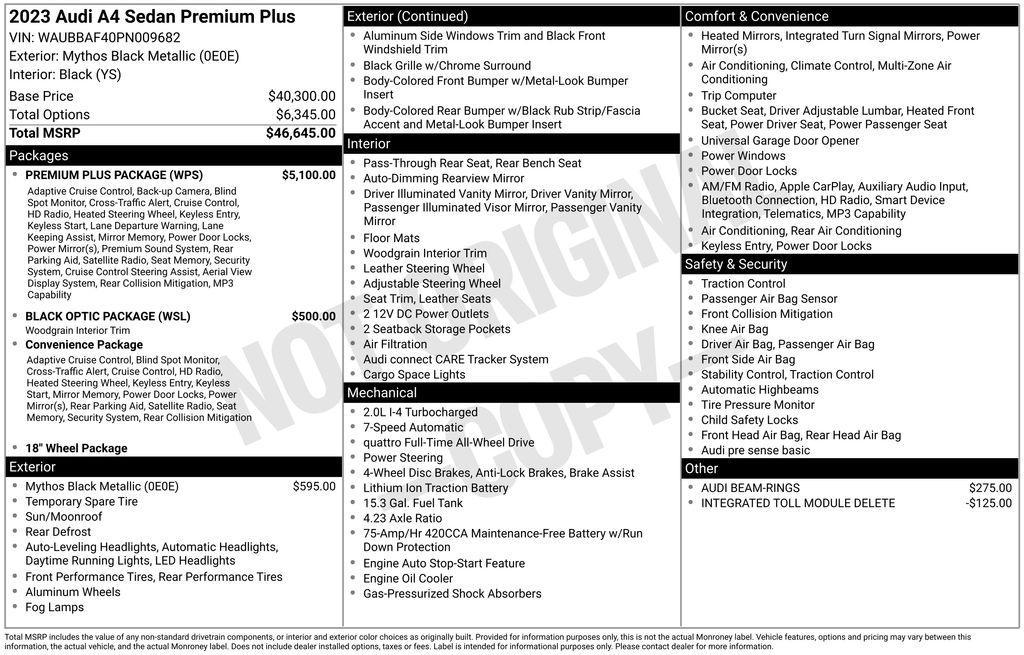 used 2023 Audi A4 car, priced at $34,999
