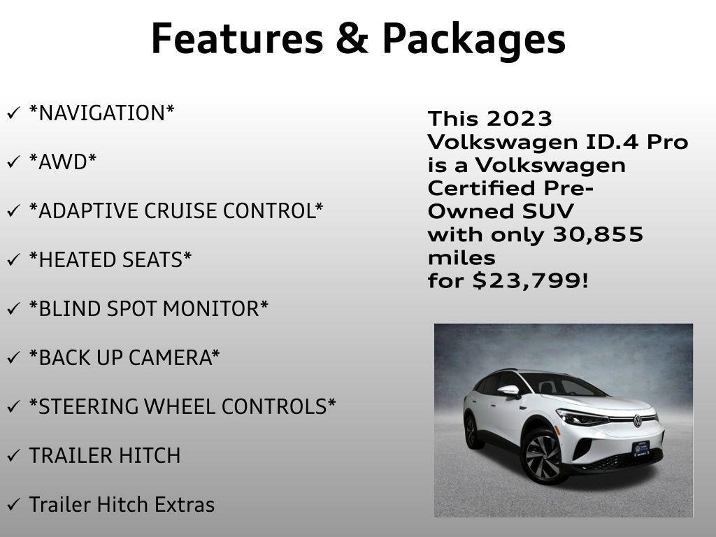 used 2023 Volkswagen ID.4 car, priced at $23,799
