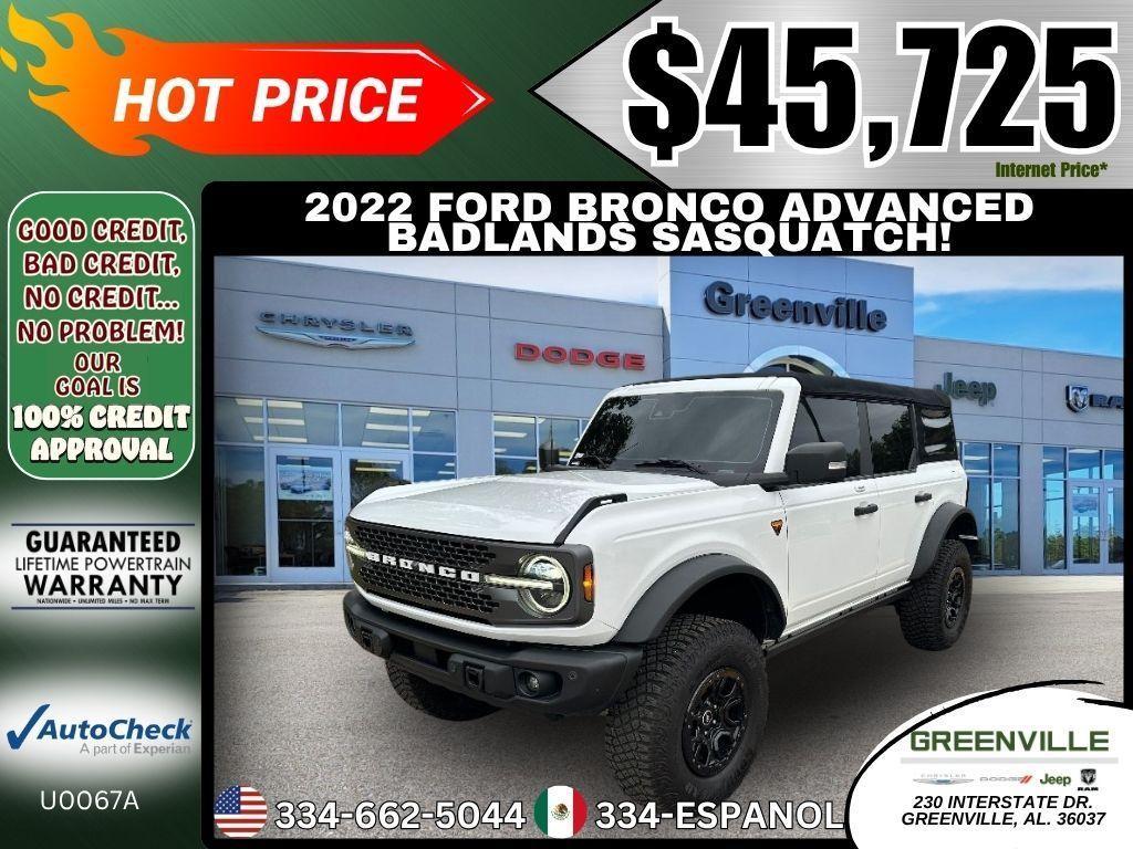used 2022 Ford Bronco car, priced at $45,725
