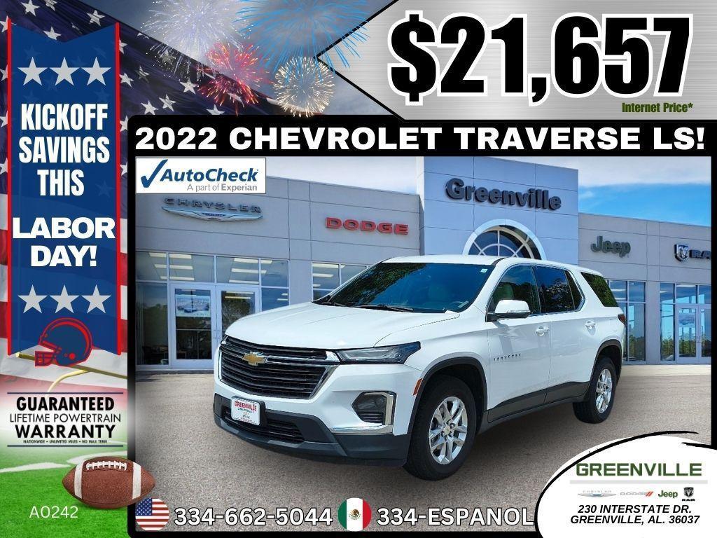 used 2022 Chevrolet Traverse car, priced at $21,657