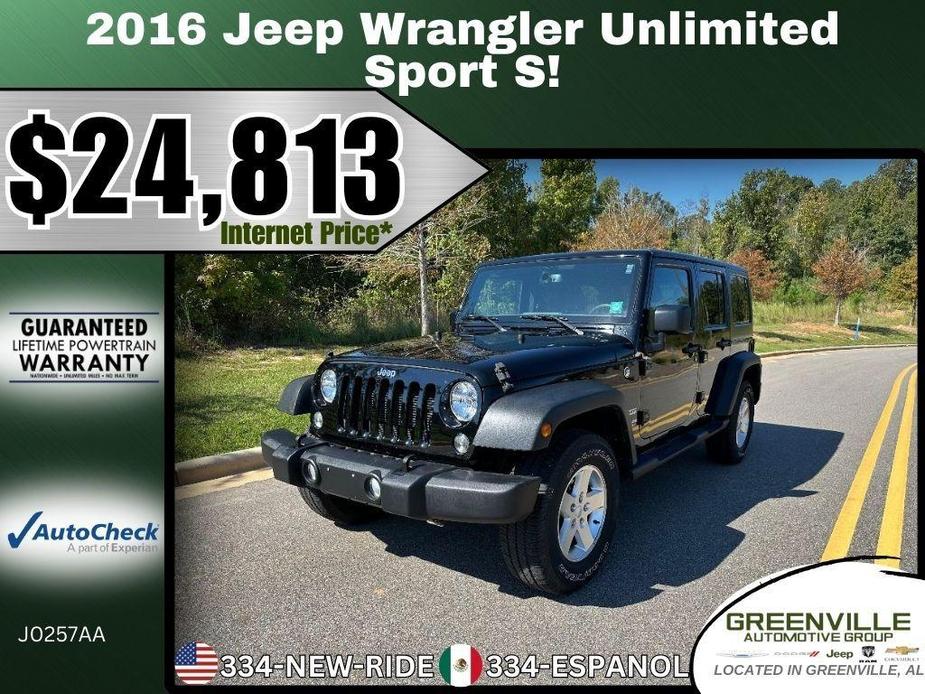 used 2016 Jeep Wrangler Unlimited car, priced at $24,813