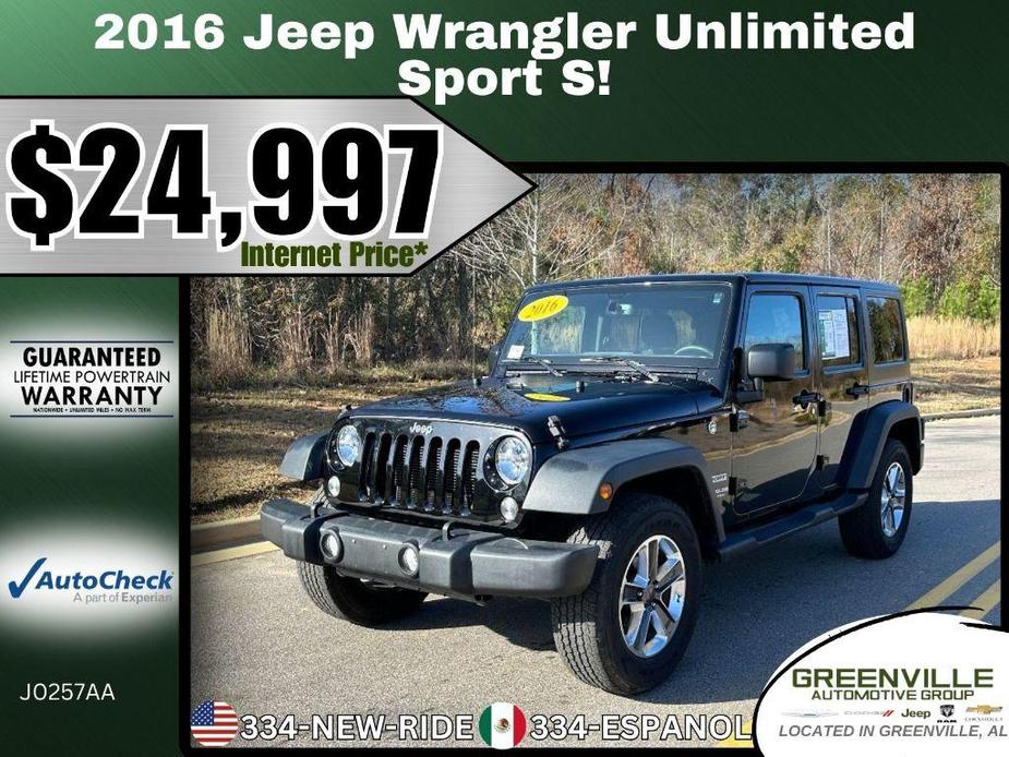 used 2016 Jeep Wrangler Unlimited car, priced at $24,997