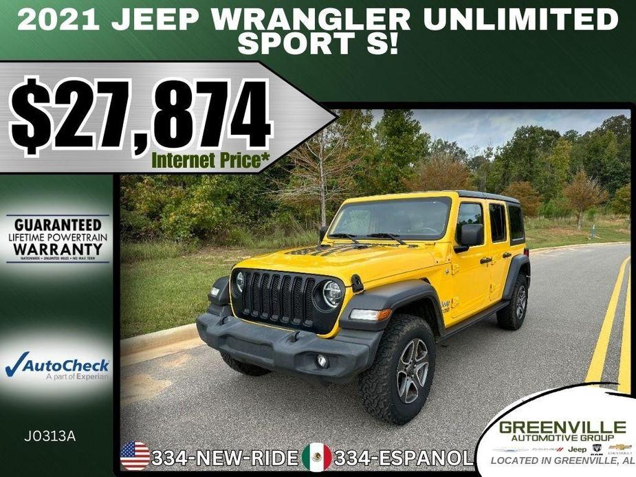 used 2021 Jeep Wrangler Unlimited car, priced at $27,874