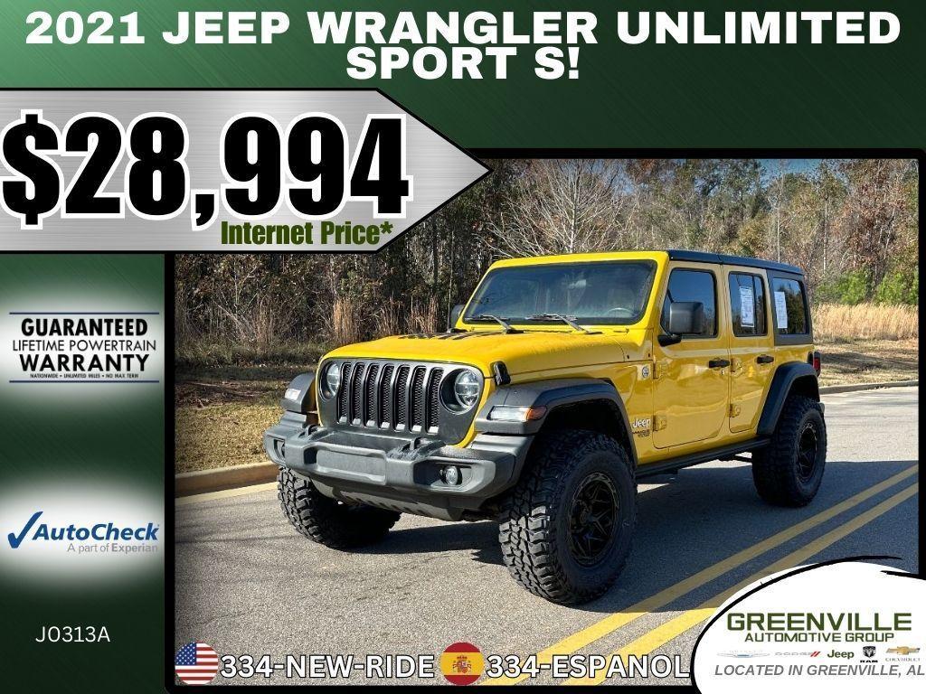 used 2021 Jeep Wrangler Unlimited car, priced at $28,994