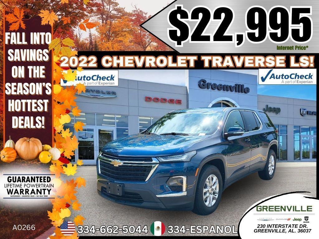 used 2022 Chevrolet Traverse car, priced at $22,995