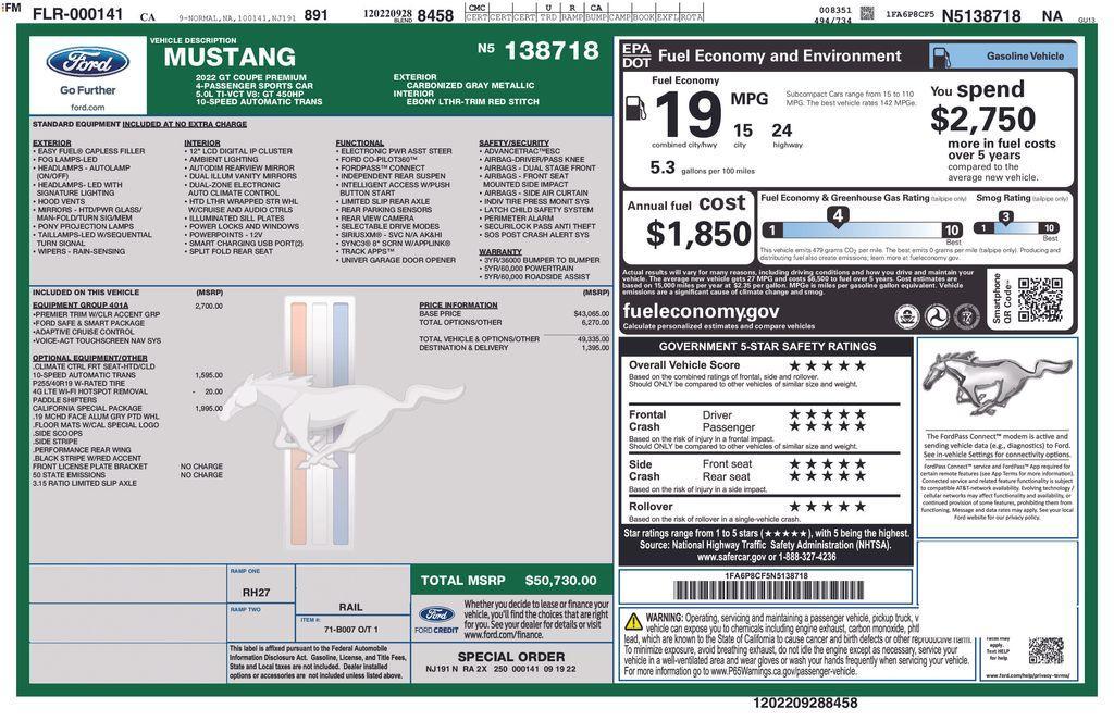 used 2022 Ford Mustang car, priced at $40,000