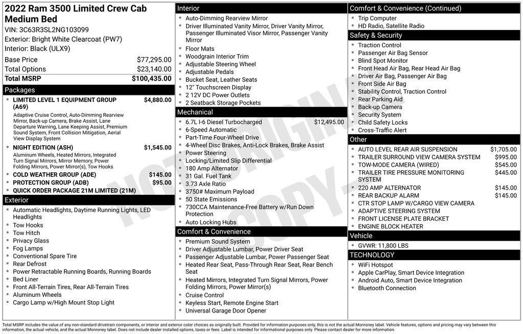used 2022 Ram 3500 car, priced at $65,995