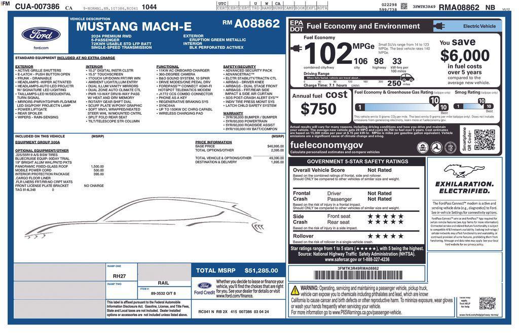 used 2024 Ford Mustang Mach-E car, priced at $38,495