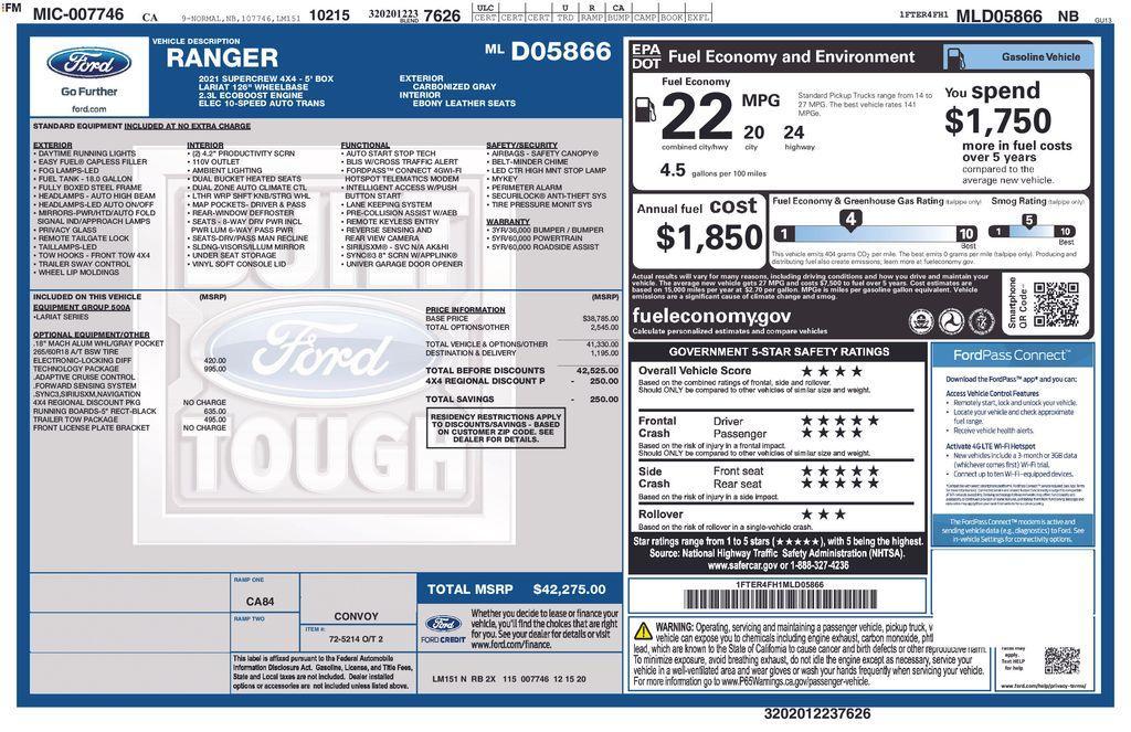 used 2021 Ford Ranger car, priced at $32,495