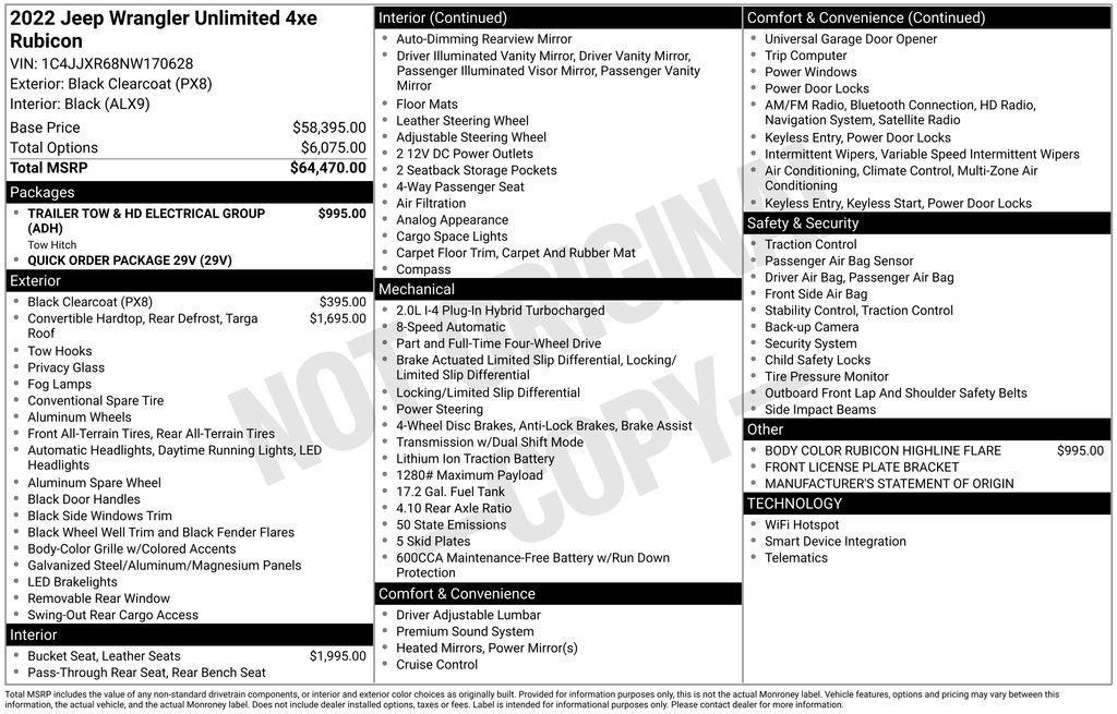 used 2022 Jeep Wrangler Unlimited 4xe car, priced at $32,995