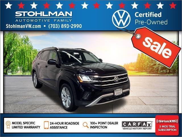 used 2021 Volkswagen Atlas car, priced at $28,800