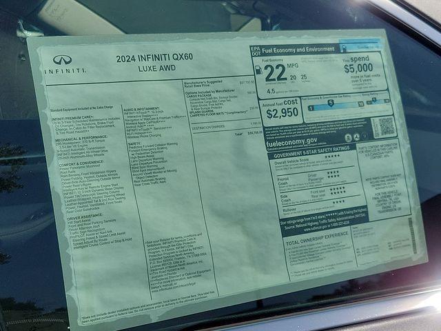 new 2024 INFINITI QX60 car, priced at $56,954