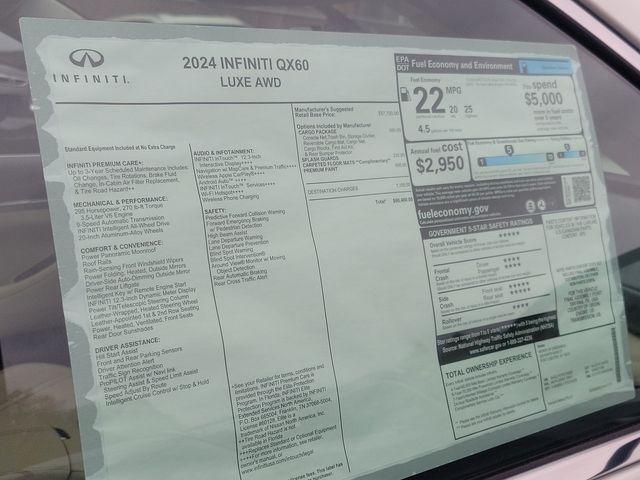 new 2024 INFINITI QX60 car, priced at $57,611