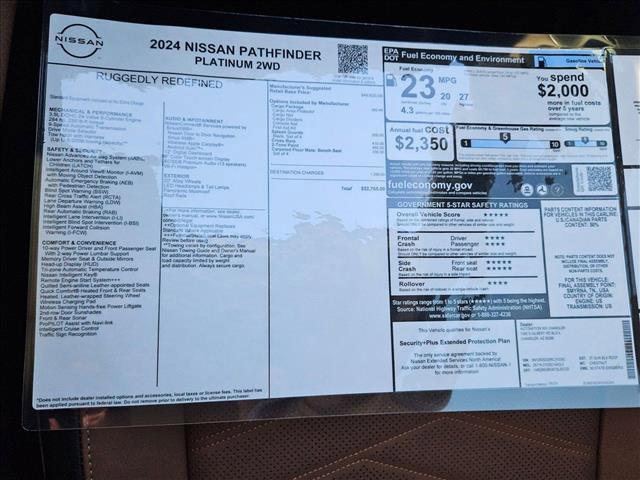 new 2024 Nissan Pathfinder car, priced at $45,897