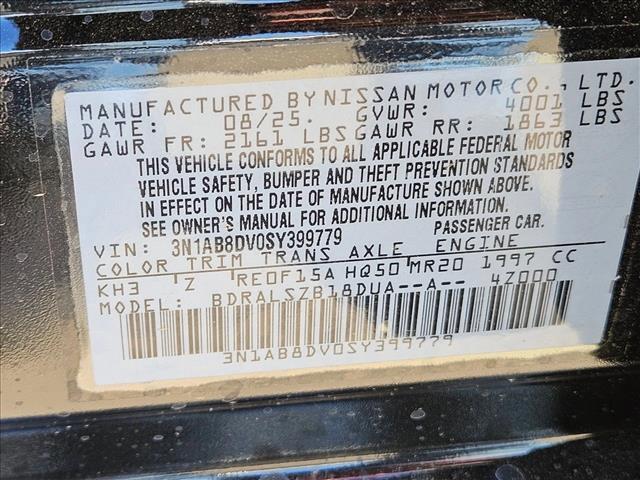 new 2025 Nissan Sentra car, priced at $24,995