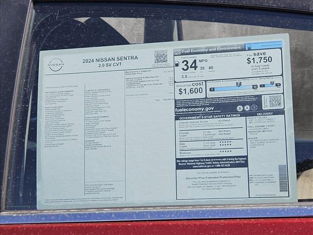 new 2024 Nissan Sentra car, priced at $22,639