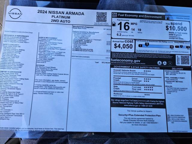 new 2024 Nissan Armada car, priced at $64,500