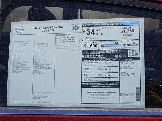 new 2024 Nissan Sentra car, priced at $22,639