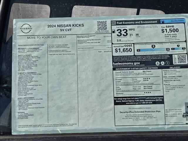 new 2024 Nissan Kicks car, priced at $22,914