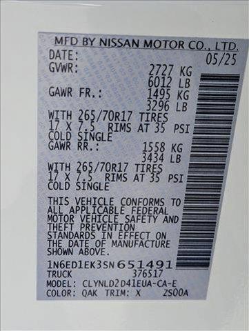 new 2025 Nissan Frontier car, priced at $40,564