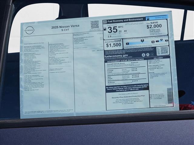 new 2025 Nissan Versa car, priced at $20,750