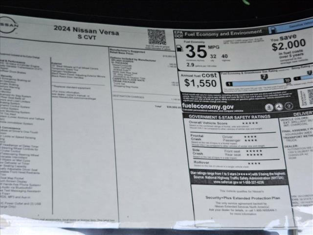 new 2024 Nissan Versa car, priced at $19,400