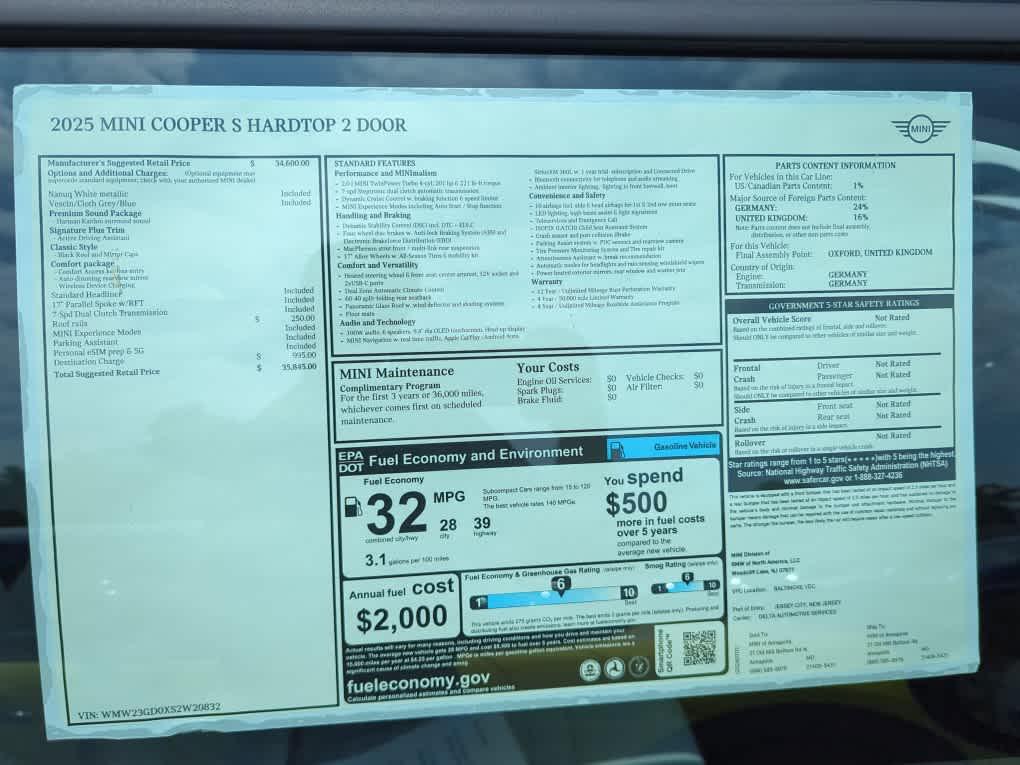 used 2025 MINI Hardtop car, priced at $32,911