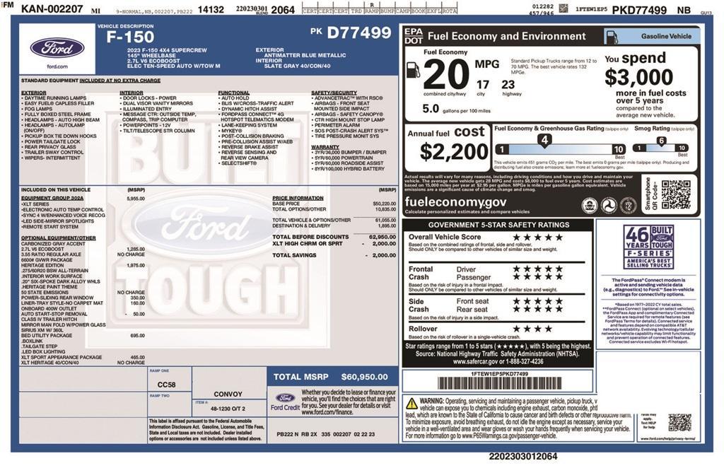 used 2023 Ford F-150 car, priced at $45,728