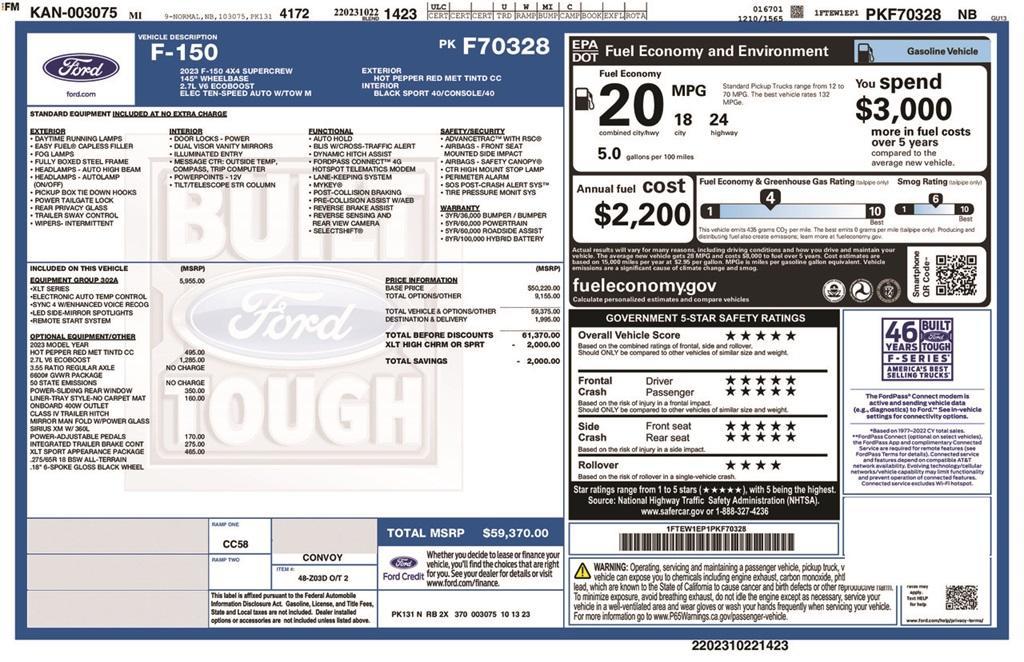 used 2023 Ford F-150 car, priced at $46,325