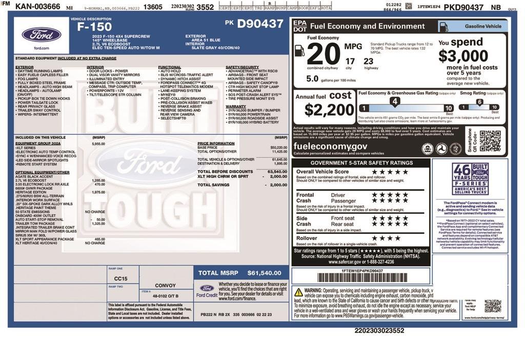 used 2023 Ford F-150 car, priced at $46,543