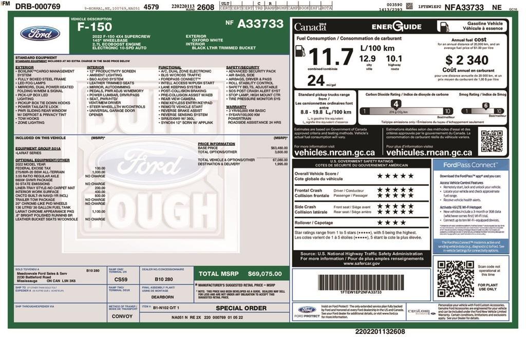 used 2022 Ford F-150 car, priced at $42,943