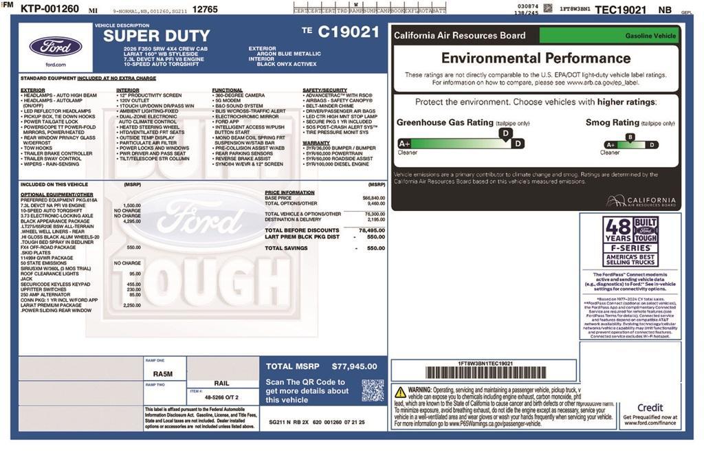 new 2026 Ford F-350 car, priced at $77,945