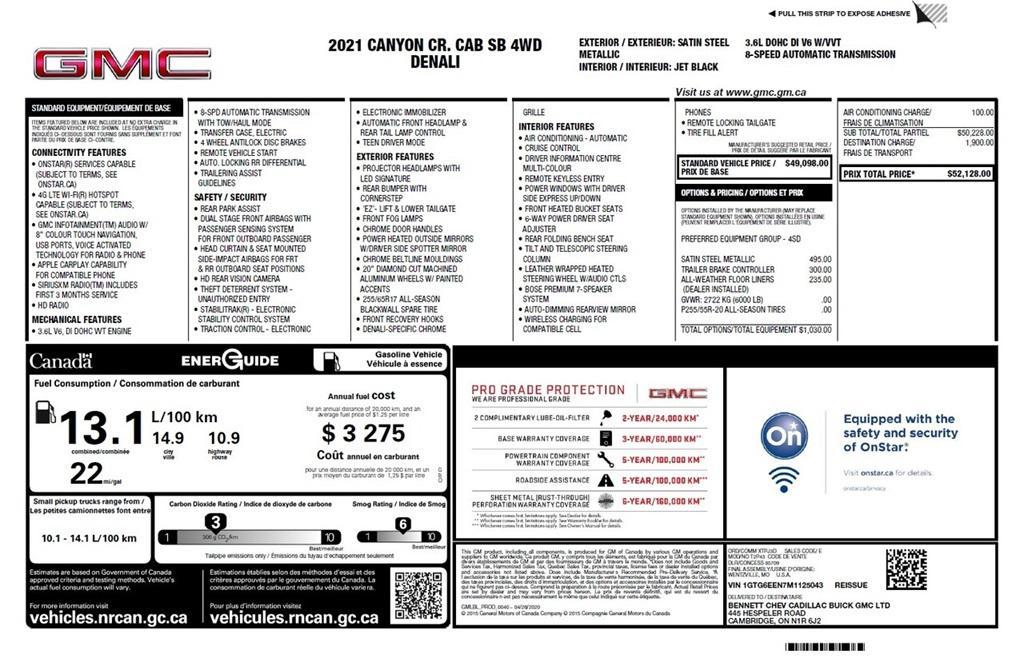 used 2021 GMC Canyon car, priced at $33,902