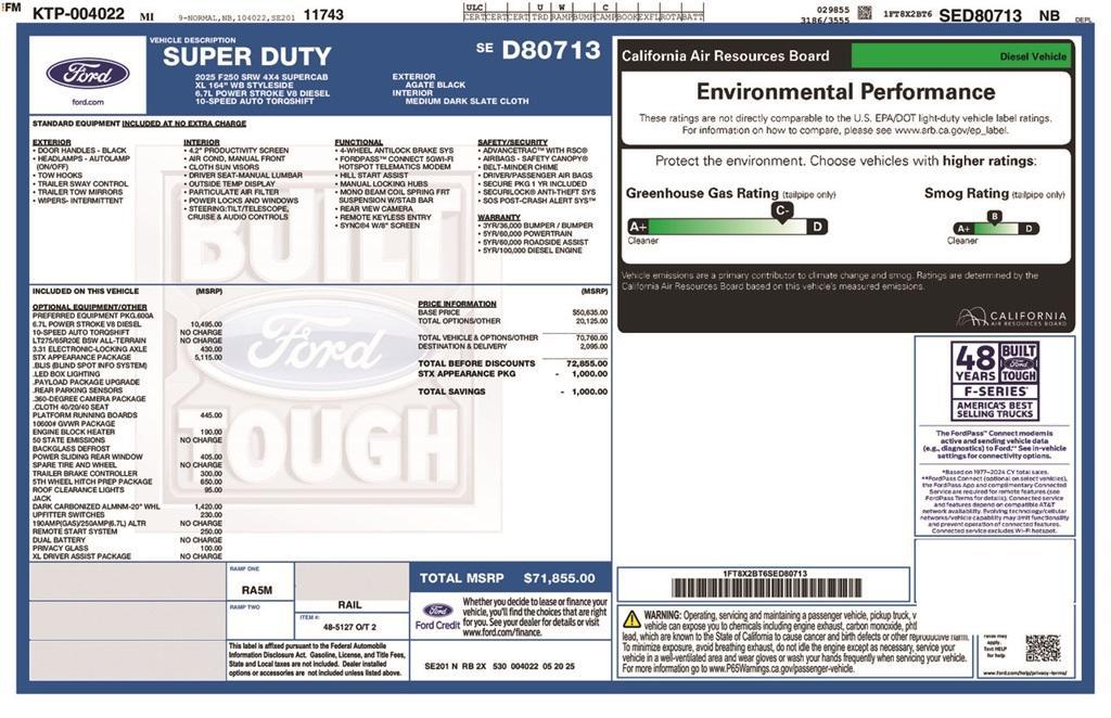 new 2025 Ford F-250 car, priced at $71,855