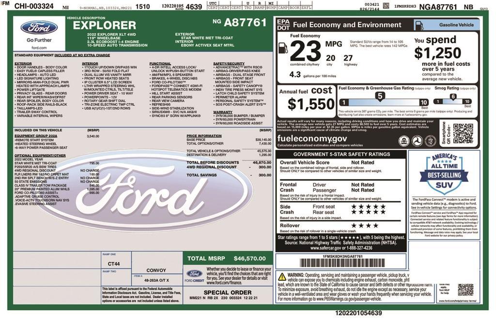 used 2022 Ford Explorer car, priced at $31,266