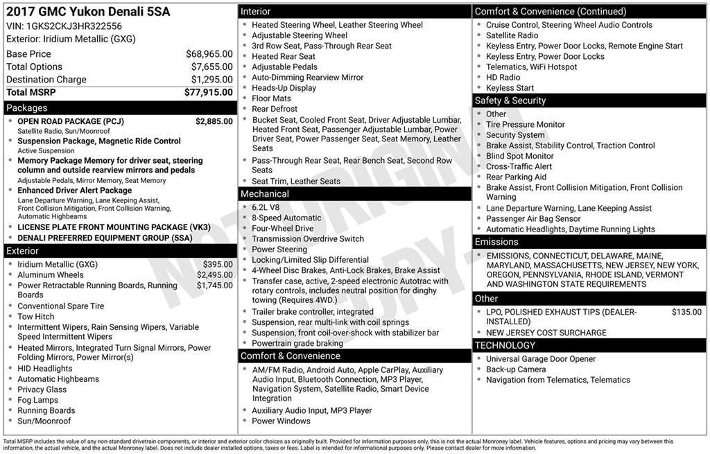 used 2017 GMC Yukon car, priced at $27,794