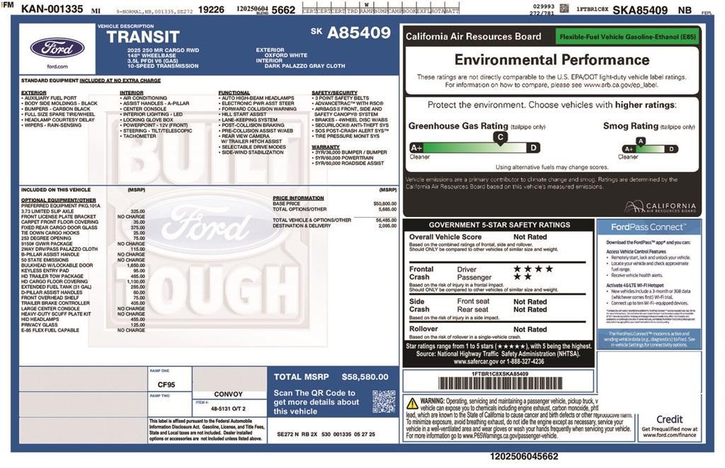 new 2025 Ford Transit-250 car, priced at $58,580