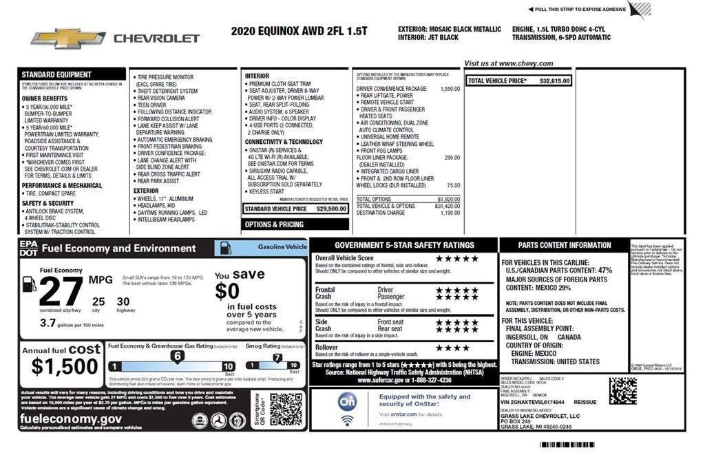 used 2020 Chevrolet Equinox car, priced at $11,243