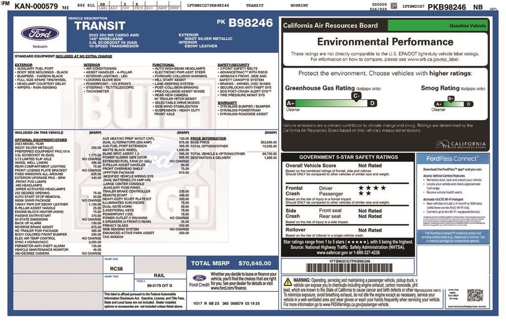 used 2023 Ford Transit-350 car, priced at $62,940