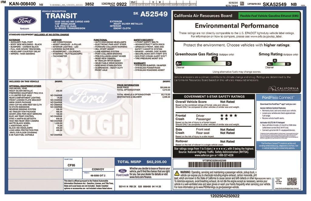 new 2025 Ford Transit-350 car, priced at $62,205