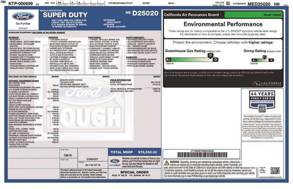 used 2021 Ford F-250 car, priced at $63,222