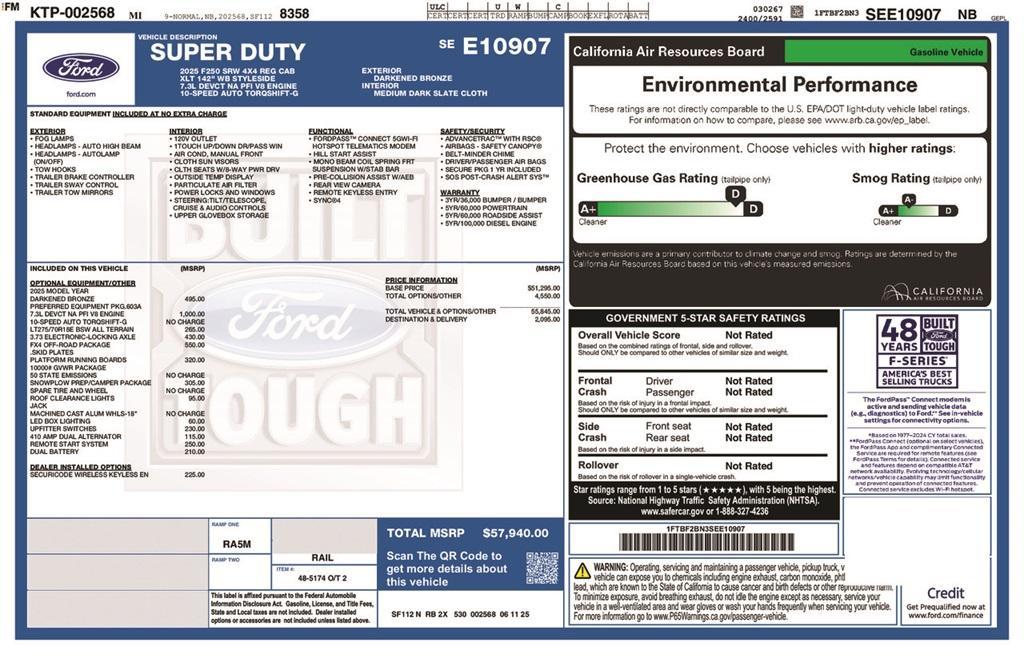 new 2025 Ford F-250 car, priced at $57,940