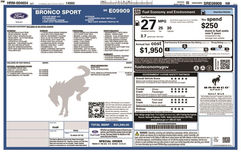 used 2025 Ford Bronco Sport car, priced at $27,905