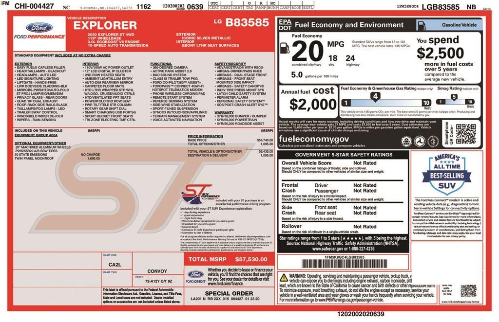 used 2020 Ford Explorer car, priced at $27,436