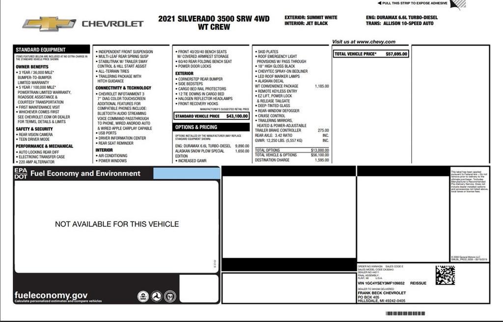 used 2021 Chevrolet Silverado 3500 car, priced at $45,463