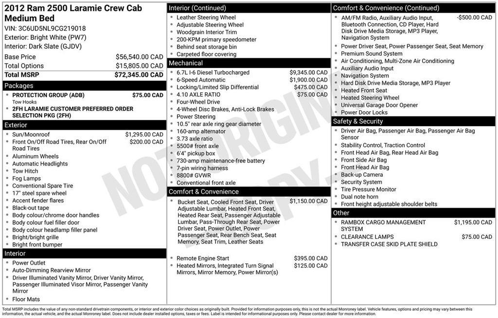 used 2012 Ram 2500 car, priced at $31,764