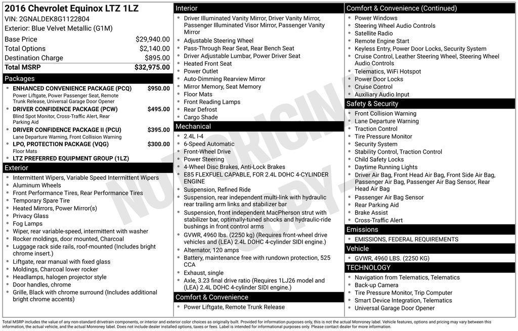 used 2016 Chevrolet Equinox car, priced at $8,900