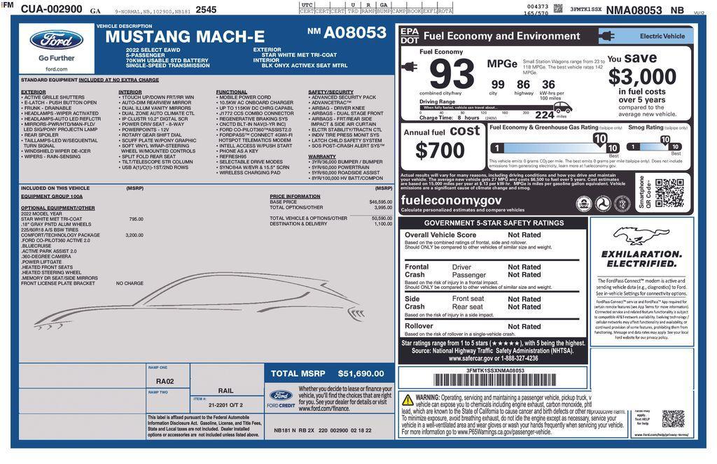 used 2022 Ford Mustang Mach-E car, priced at $21,000